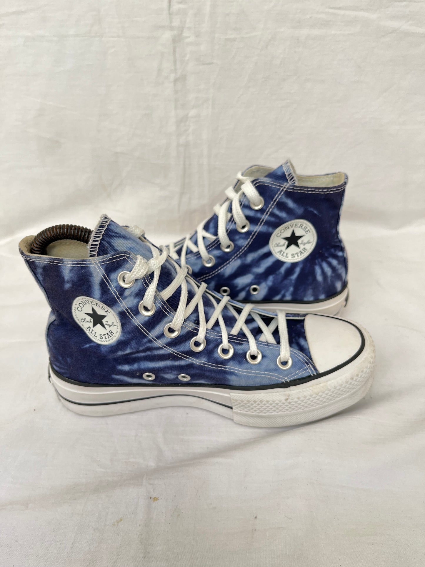 Tie dye platform blue hightop