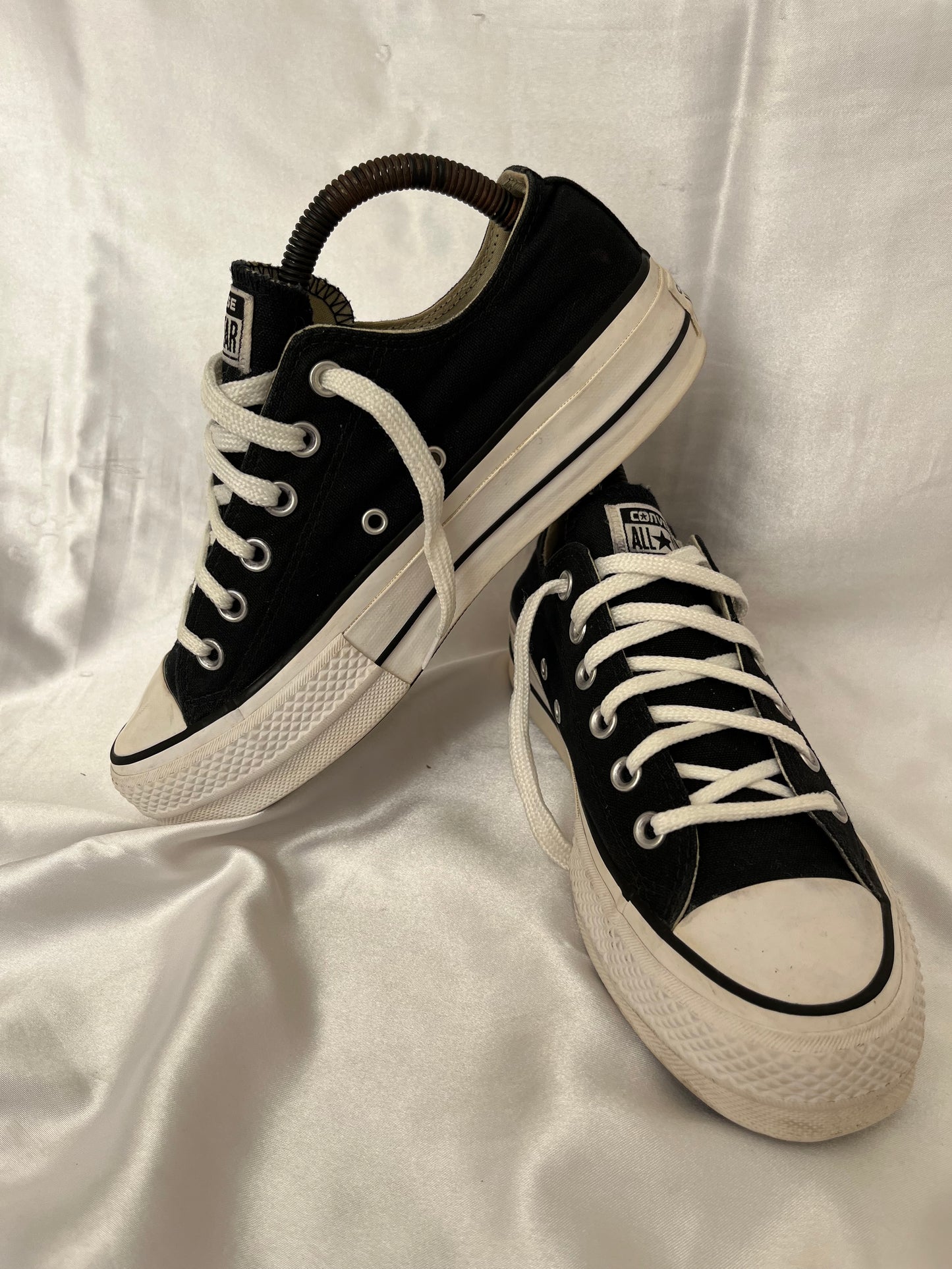 Black platform lowtop converse
