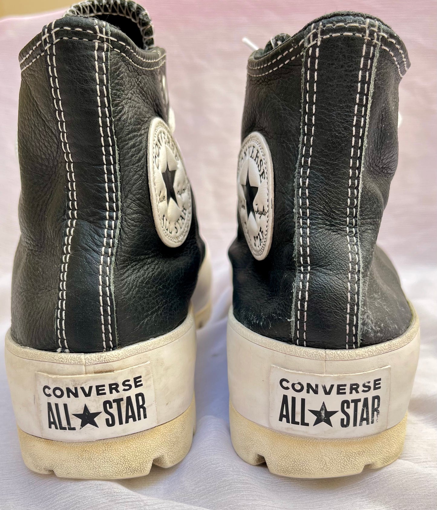 Black Lugged leather hightop