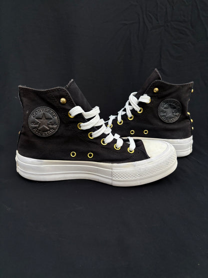 Studded platform black hightops (38) — preloved, excellent condition, photo 1 of 4
