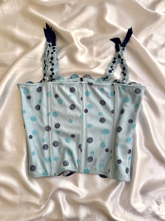 Whimsical blue corset