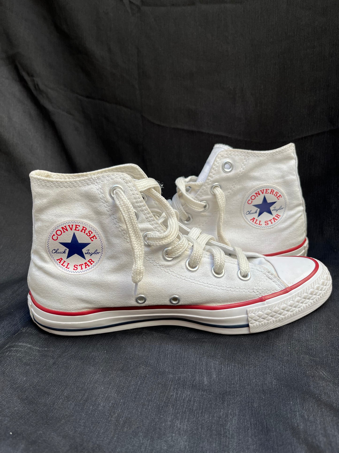 White hightop converse