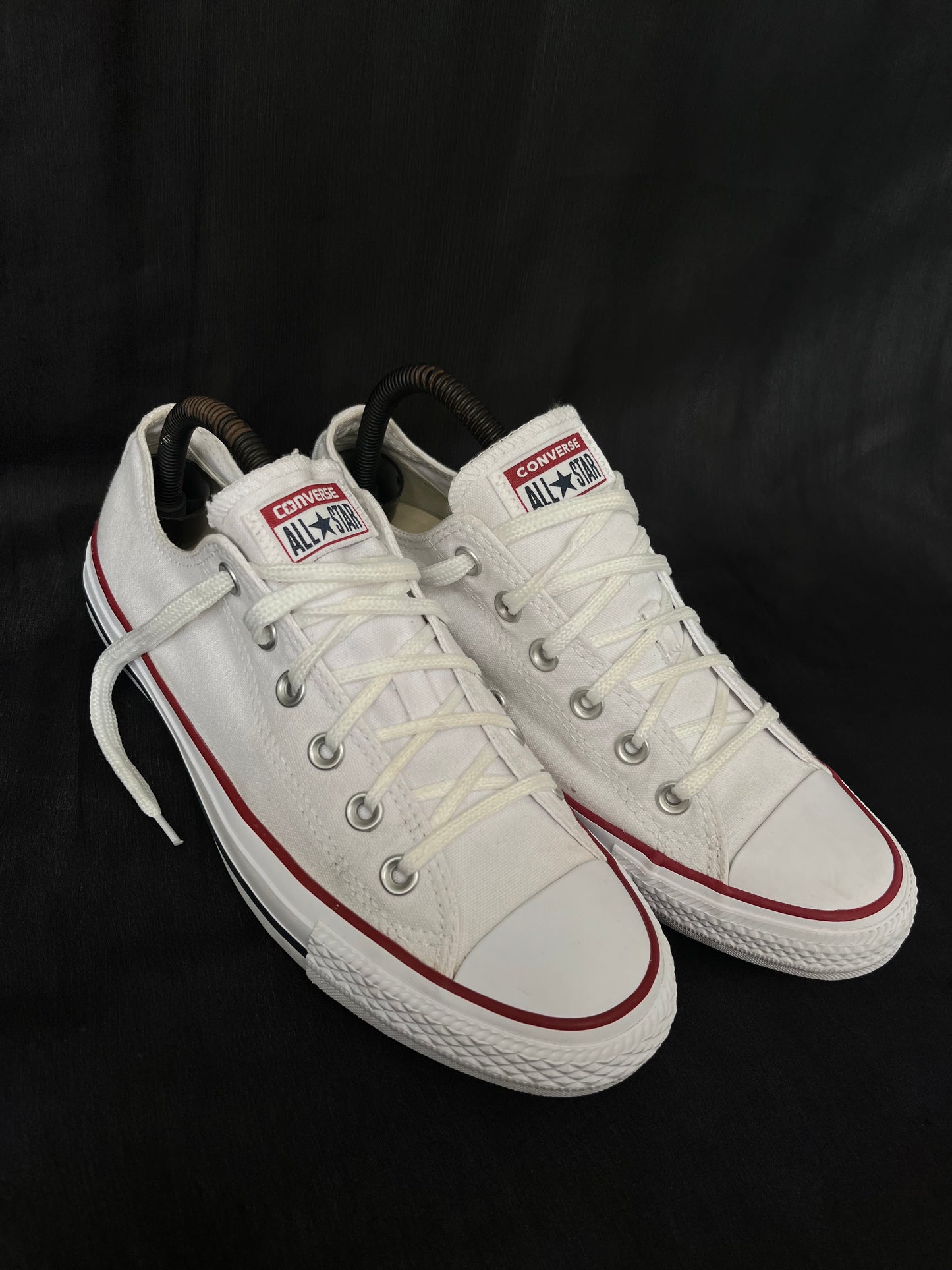 White lowtop converse