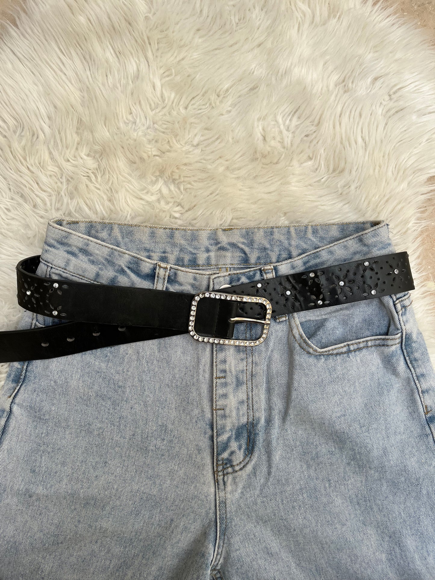 Rhinestone flower belt