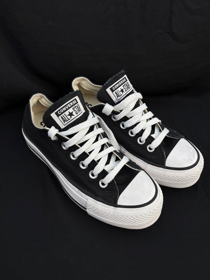 Black platform lowtop converse — preloved, excellent condition, photo 1 of 4