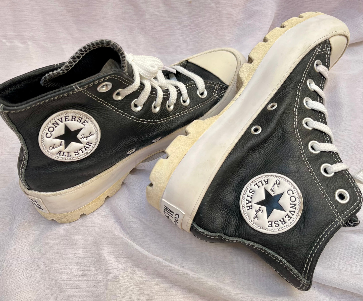 Black Lugged leather hightop