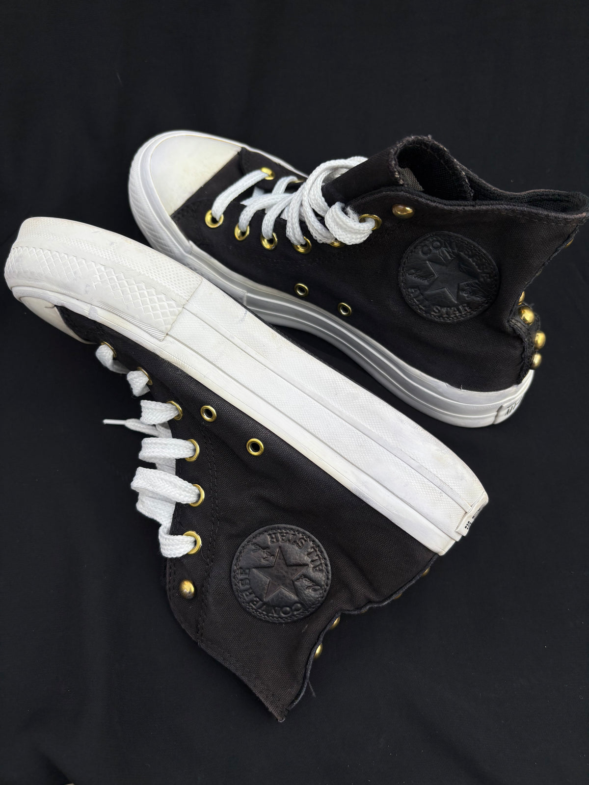 Studded platform black hightops (38)