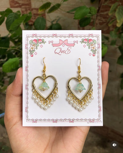Lily of the valley jhumkey — handmade by QnE, photo 6 of 12