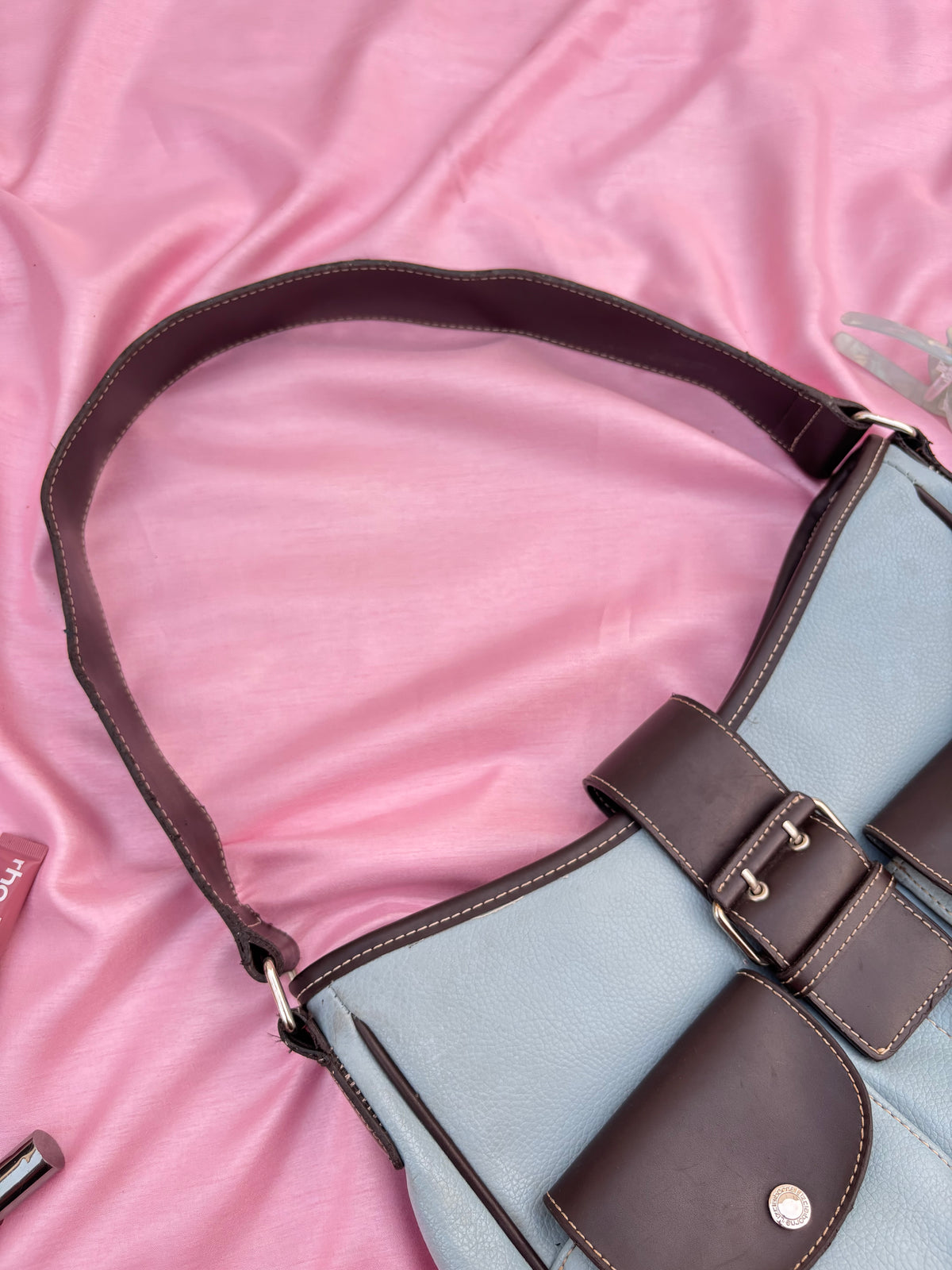 Pastel blue leather bag