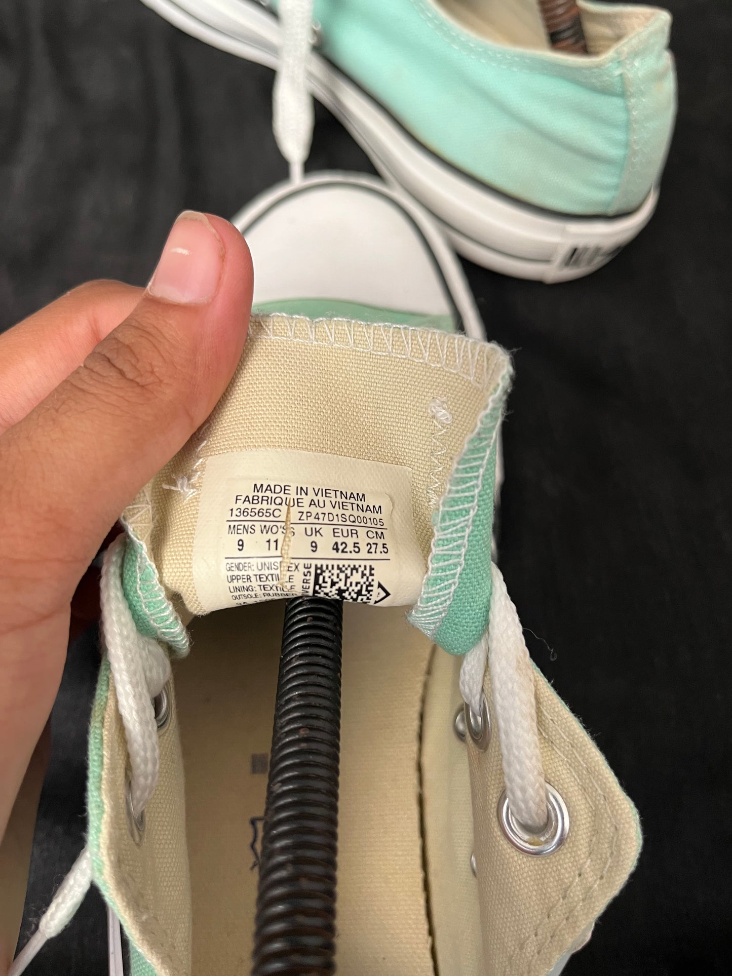 Teal lowtop converse (42.5)