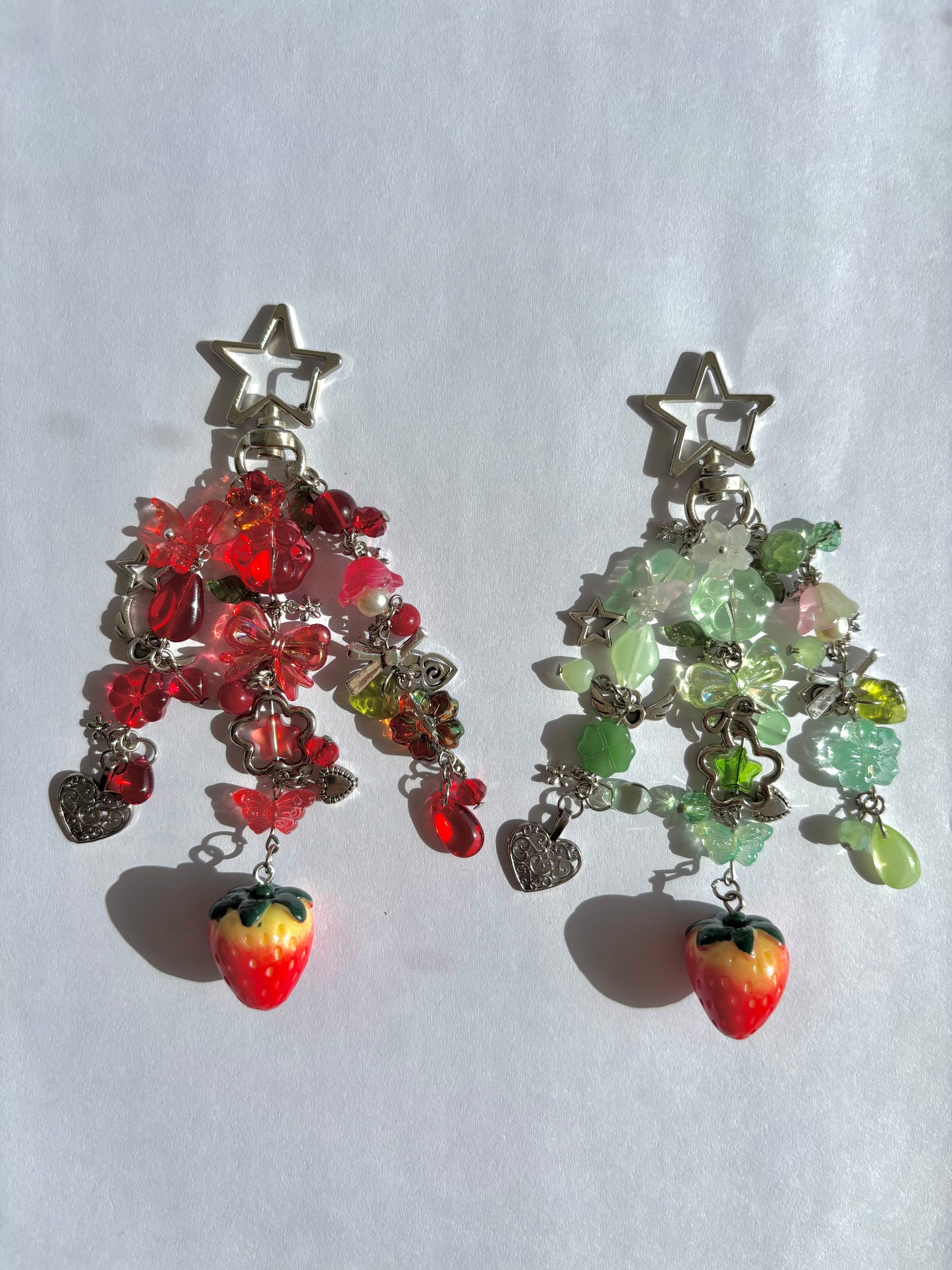 Chunky strawberry keychains