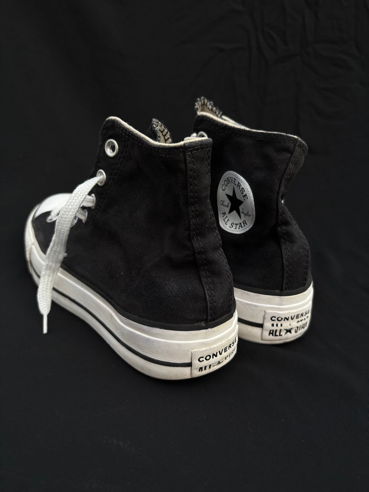 Black platform hightop converse — preloved, photo 2 of 4