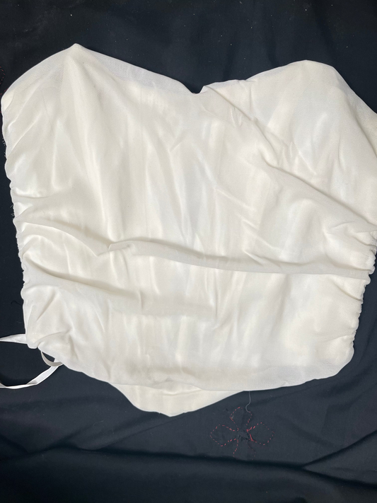 Off white satin corset