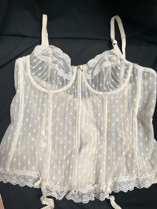 White lace bustier style corset